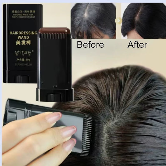 Bâton de teinture capillaire 2 en 1 avec peignes, coloration temporaire des cheveux recouverts de poils blancs, stylo lavable, noir, marron, café, longue durée