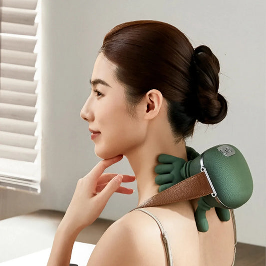 Masseur Bionique Chauffant pour le Cou et les Épaules, Coussin de Massage Électrique à Pétrissage pour le Dos, les Muscles, le Cou, la Taille, les Jambes et le Corps ﻿ Modes à 3 niveaux